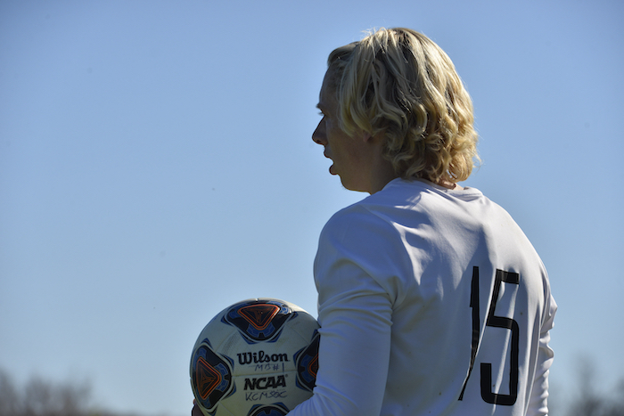 Luke Muther playing soccer.